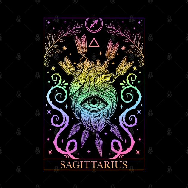 Zodiac sign tarot card Sagittarius by OccultOmaStore