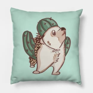 Prickly Hedgehog in a Cactus Costume Pillow