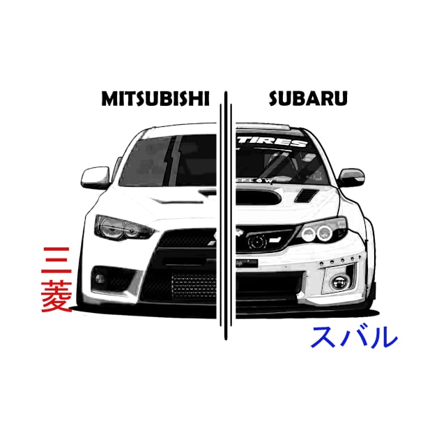 Mitsubishi Lancer EVO and Impreza WRX STI by T-JD