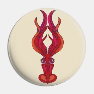 a red squid Pin