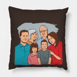 Hand Drawn Family Pillow