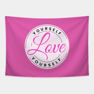 Love yourself text design Tapestry