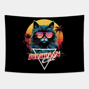 Retro Wave Siberian Cat Miami Shirt Tapestry