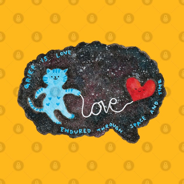 Grief Is Love Blue Cat Galaxy Brain by bittergodart