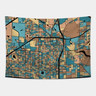 Lubbock Map Pattern in Mid Century Pastel Tapestry