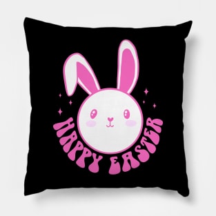 Happy easter a cute and groovy easter bunny for women Pillow