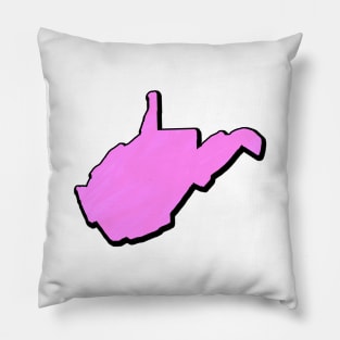 Pink West Virginia Outline Pillow
