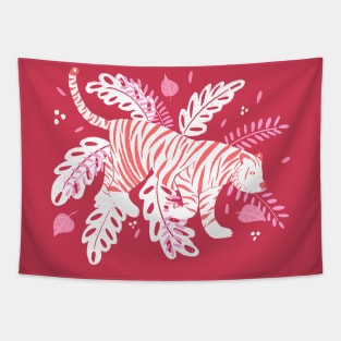 Red and white tiger Tapestry