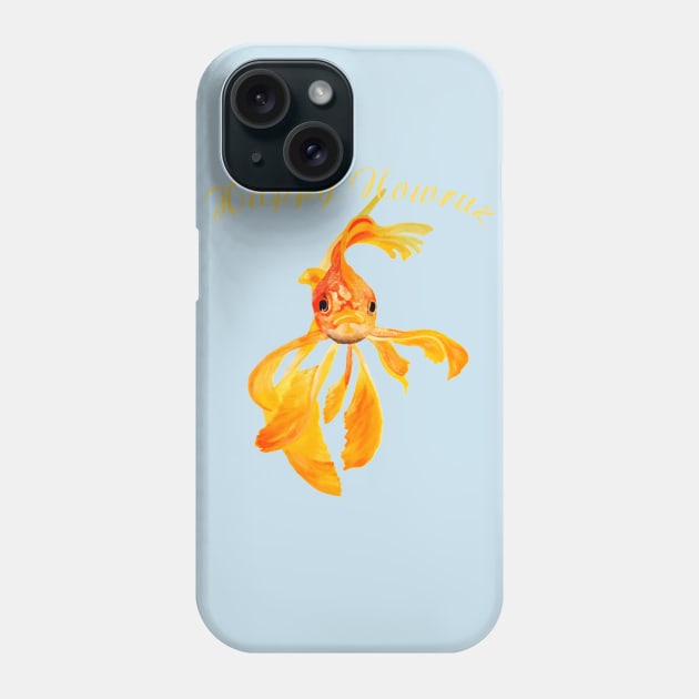 Happy Nowruz Cat New Year Goldfish Isolated Phone Case by taiche