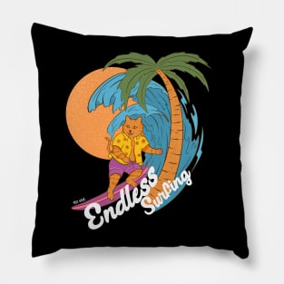 Endless Surfing - Surf Cat Pillow