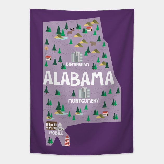 Alabama USA Tapestry by JunkyDotCom