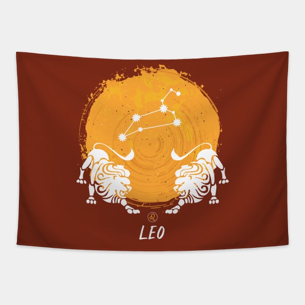 Retro Leo Zodiac Sign // Vintage Leo Astrology Tapestry by SLAG_Creative