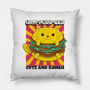 Ham-purr-ger - Cat Puns Pillow