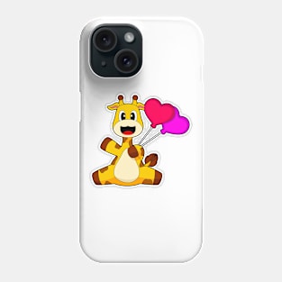 Giraffe Heart Balloon Phone Case