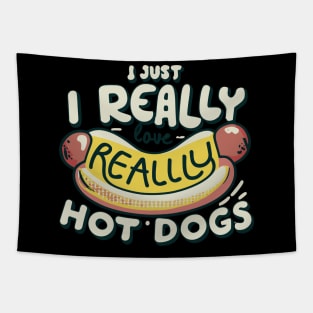 I Just Really Love Hot Dogs Tapestry
