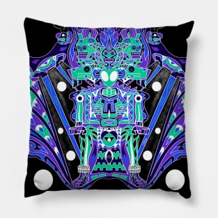 the alien mictlan portal ecopop Pillow