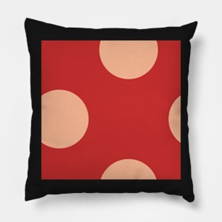 minimalist polka dot in vibrant bold red and blush, classic graphic pattern Pillow