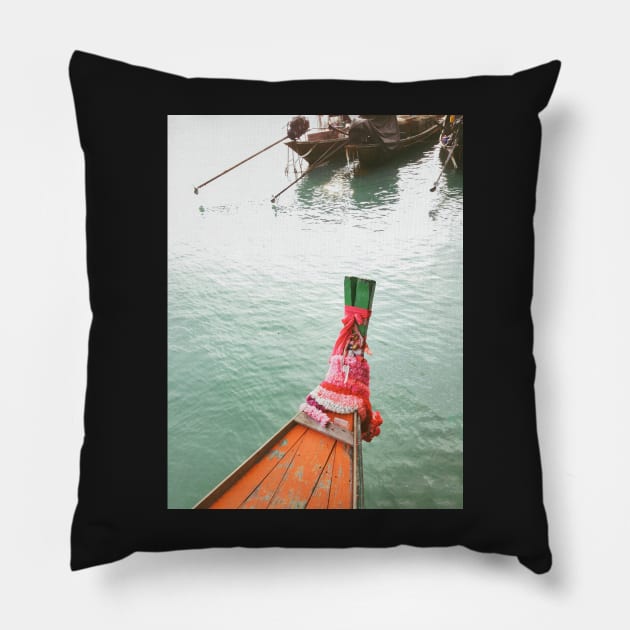 Thai Fishing Boats Pillow by visualspectrum