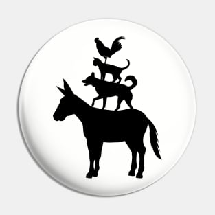 Town Musicians Of Bremen - Silhouette Pin