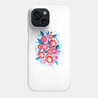 Red and Blue Watercolor Painting Phone Case
