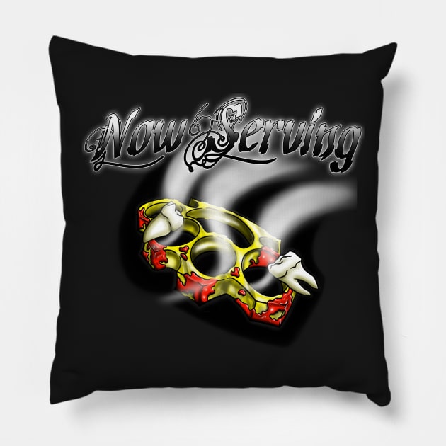 Now Serving Pillow by Destro