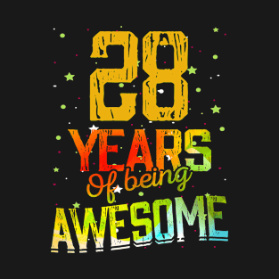 28 Years Of Being Awesome Gifts 28th Anniversary Gift Vintage Retro Funny 28 Years Birthday Men Women T-Shirt