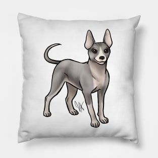 American hairless terrier Pink and Gray Pillow
