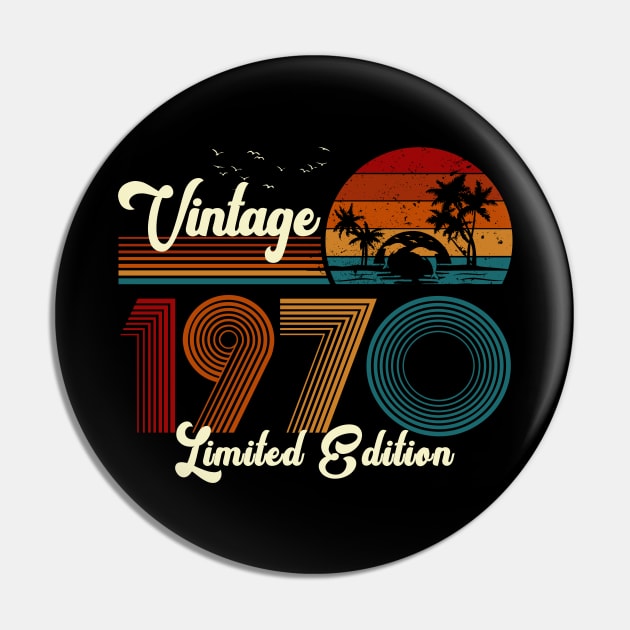 Vintage 1970 Shirt Limited Edition 50th Birthday Gift Pin by Damsin