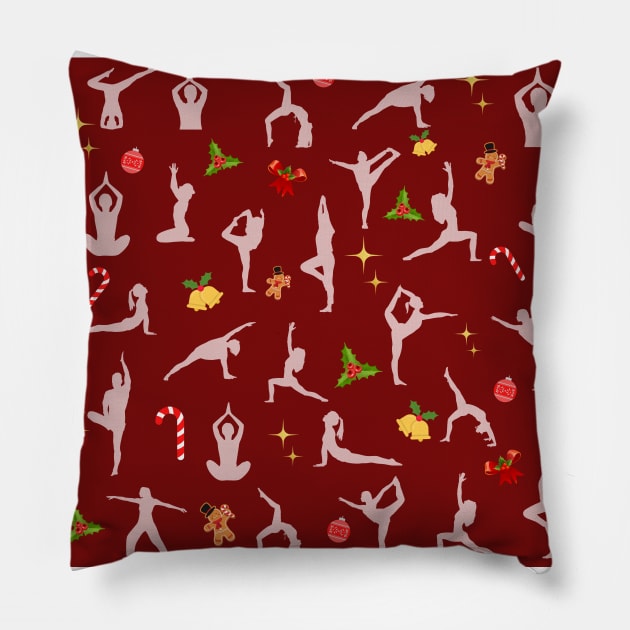 Pilates Christmas (red) Pillow by create