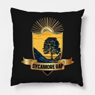 Vintage Sycamore Gap on Hadrian's Wall Art Print Pillow