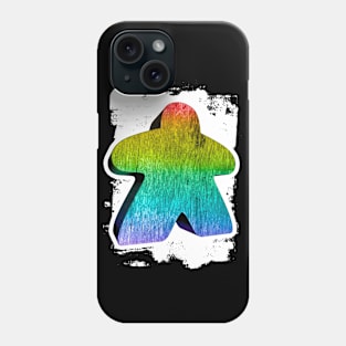 Rainbow Meeple on White Painted Background Phone Case