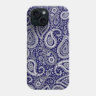 Pretty Bohemian Art Paisley - Blue and White Phone Case