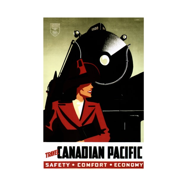 Travel Canadian Pacific Safety Comfort Economy Vintage Railway by vintageposters