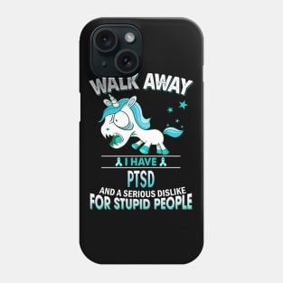 funny ptsd grumpy unicorn warrior Phone Case