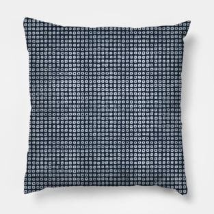 Traditional Japanese Shibori Kanoko Tie-Dye Fawn Spots Pattern in Navy Blue Pillow