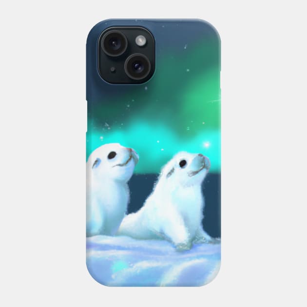 Focas en el Ártico. Phone Case by Cotton Candy Art