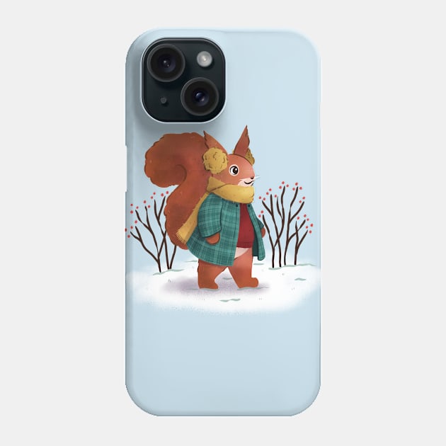 Winter Squirrel Phone Case by Melissa Jan