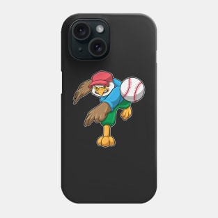 Hawk at Baseball with Baseball bat Phone Case