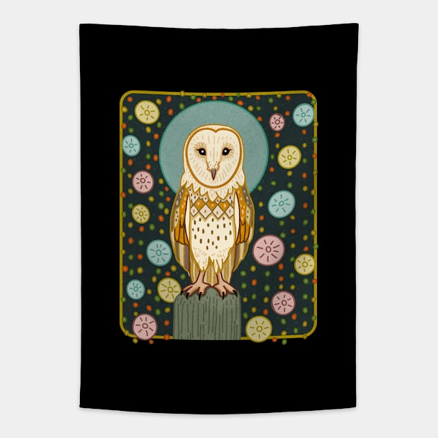 MID CENTURY GOTHIC Barn Owl Tapestry by rorabeenie