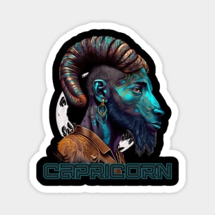 Black Capricorn Zodiac Sign Man Magnet