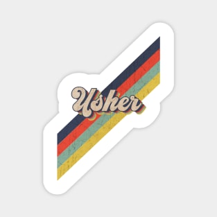 retro vintage color Usher Magnet