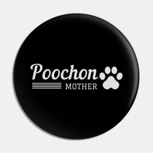Poochon Mom college style design with paw print for proud mothers of poochon dogs Pin
