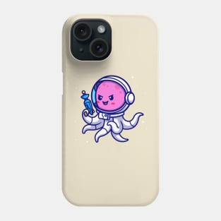 Cute Octopus Astronaut Holding Weapon Cartoon Phone Case