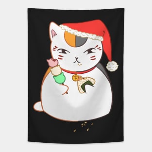 Nyanko Sensei eating (Natsume Yuujinchou)- Christmas ver. Tapestry
