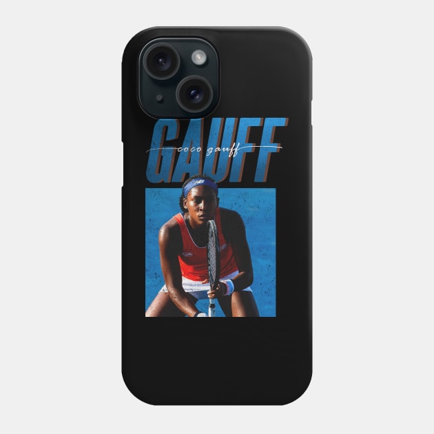 coco gauff vintage style grunge Phone Case by top snail