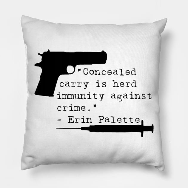 Herd Immunity, Black Text Pillow by Operation Blazing Sword