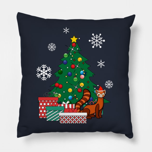 Pabu Around The Christmas Tree Avatar Pillow by Nova5