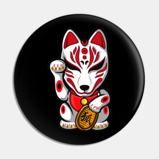 Fox Maneki-neko Pin
