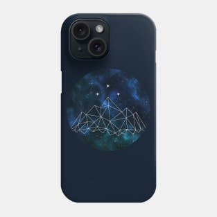 Night court - geometric mountain and stars on galaxy background Phone Case