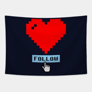 8 bit Pixel Valentine Cute Heart Social Media Love Lessons Tapestry